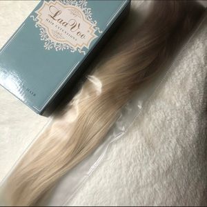 LaVoo 18” halo real human hair blonde halo extensions in color #18/60 balayage